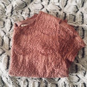 Mauve lace pink blouse